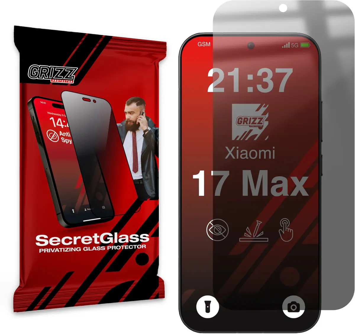 GrizzGlass SecretGlass matēts privātuma ekrāna aizsargstikls