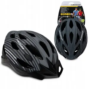 Dunlop MTB Bicycle Helmet, Adjustable Size M 55-58 cm, Grey-Black