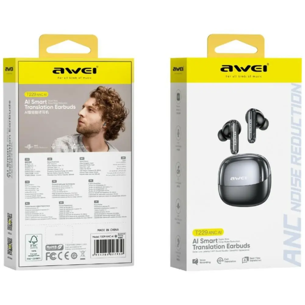 Awei T229 Wireless In-Ear Headphones with ANC AI Photo 2