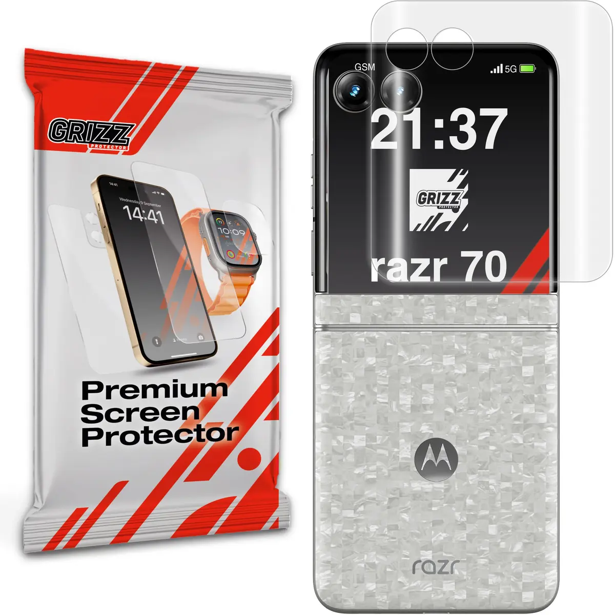 GrizzGlass Hydrofilm hidrogēla ekrāna aizsargplēve Motorola