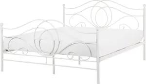 Металлическая кровать Shumee LYRA 180 x 200 см белого цвета