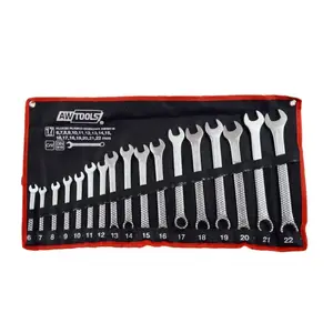 AWTools AW40116 Combination Wrench Set, 17 Pieces, 6-22 mm