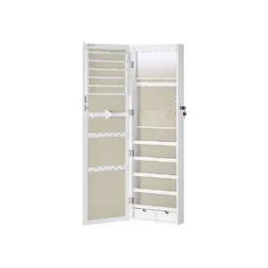 Настенный шкафчик для украшений Songmics JJC093W01 с зеркалом, белый