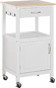 Beliani SIENA Kitchen Trolley with Drawer White