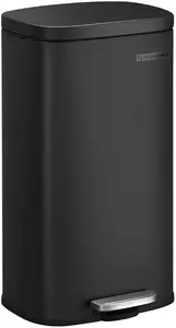Songmics LTB03BK virtuves atkritumu tvertne ar pedāli, 30 l, ar vāku