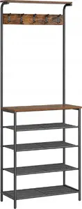 Vasagle HSR412B01 drēbju pakaramais, industriāls stils, rustikāli brūns un melns