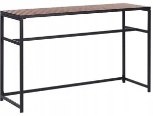 Beliani AVETRANA Garden Table, Metal and Light Wood, Black, 150 x 50 cm