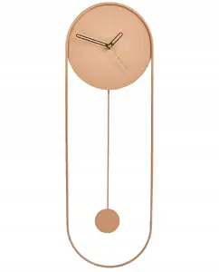 Beliani Zegar ścienny SALVAN 20 cm Metal Brzoskwiniowy