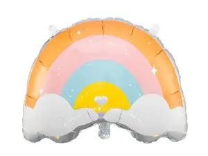 PartyDeco Rainbow Foil Balloon, 550 x 400 mm, Assorted Colours, 50 Pieces