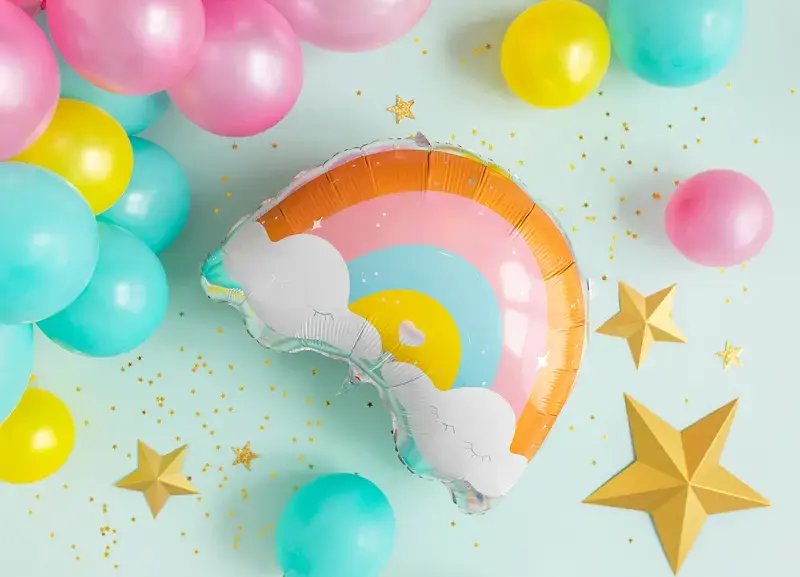 PartyDeco Rainbow Foil Balloon 550x400mm Photo 2
