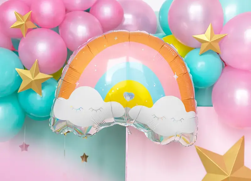 PartyDeco Rainbow Foil Balloon 550x400mm Photo 3