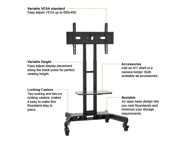 Multibrackets M Public Floorstand Basic 150 mobilais statīvs Photo 23