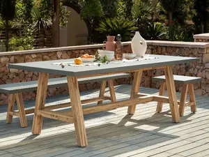 Beliani TONNARE Concrete Garden Table 200 x 100 cm Grey