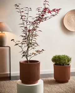 Beliani DARIA Flower Pot 30 cm Brown