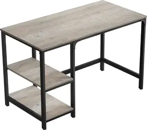 Biurko Songmics Biurko stolik komputerowy z półkami szaro-czarny 120x60x75 cm VASAGLE