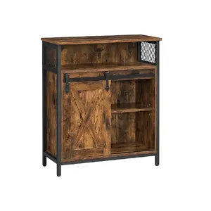 Songmics LSC089B01 Floorstanding Storage Cabinet with Sliding Barn Door and Adjustable Shelf