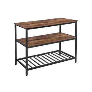 Vasagle KKI01BX Rectangular Kitchen and Dining Table with Steel Frame
