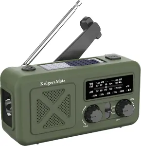 Kruger & Matz KM0835 Portable Emergency Solar Radio with Powerbank 2000mAh, Flashlight, and Dynamo