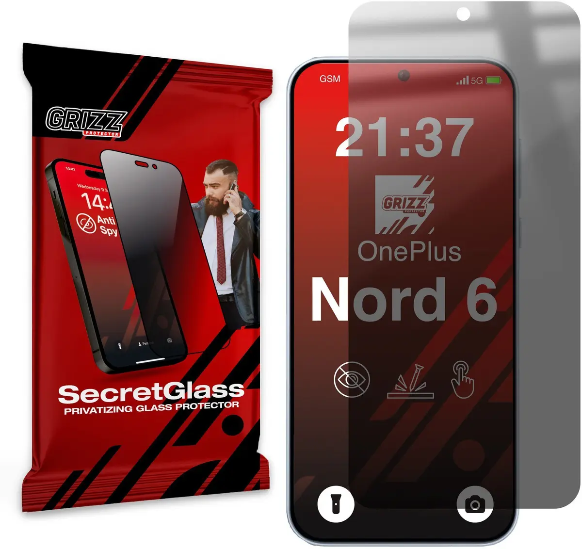GrizzGlass SecretGlass matēts privātuma ekrāna aizsargstikls