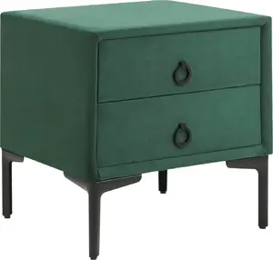 Beliani SEZANNE Velvet Bedside Table in Green