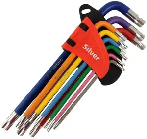 King Tony TORX Key Set, 9 Pieces, T10-T50, Silver