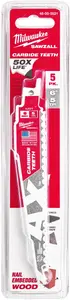 MILWAUKEE AX Carbide TCT Reciprocating Saw Blade 150mm 5TPI 5-Piece Set