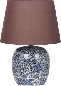 Beliani NEIRA Table Lamp, Blue and White Porcelain