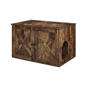 Songmics PCL002X01 Hooded Litter Box for Cats in Brown