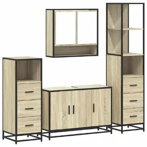 Комплект мебели для ванной комнаты VidaXL 3301281, 4 предмета, цвет дуб