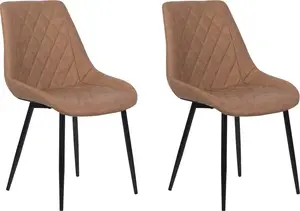 Beliani MARIBEL Dining Chairs, Set of 2, Brown