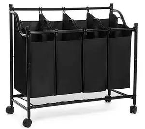 Songmics LSF005 veļas grozs 140 L taisnstūra, dzelzs un poliesters