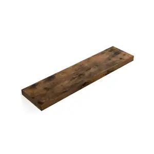 Настенная модульная полка Vasagle LWS28BX из МДФ и металла коричневого цвета
