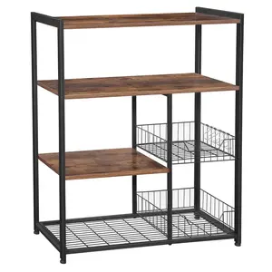Songmics Vasagle Kitchen Baker's Rack with Shelves and 2 Metal Baskets