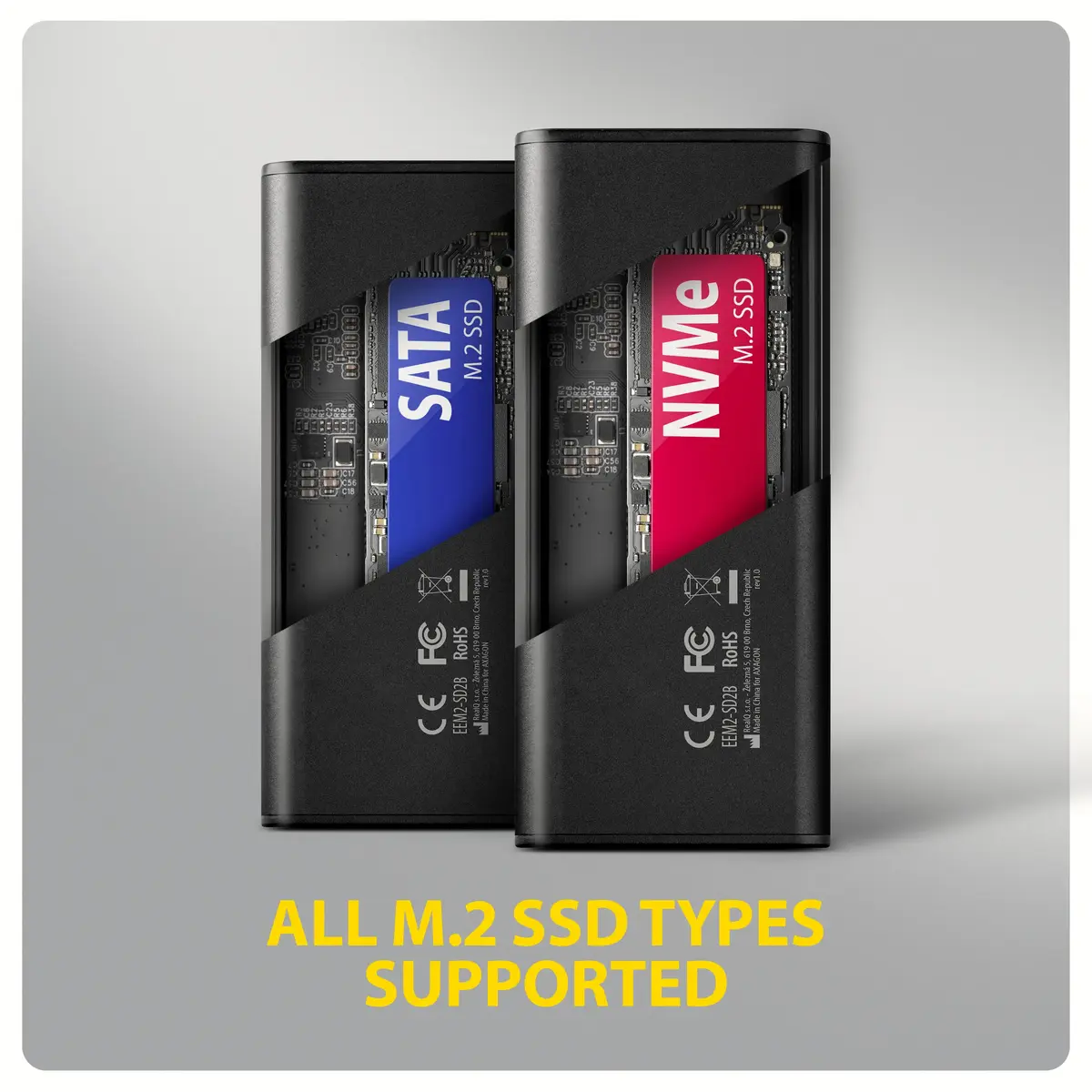 Внешний корпус для SSD AXAGON EEM2-SD2B USB-C M.2 NVMe/SATA Photo 5