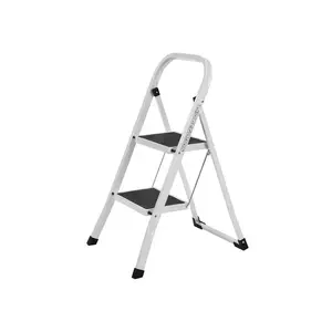 Songmics GSL12WT 2-Step Folding Steel Ladder White
