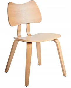 Beliani DIANA Dining Chairs, Set of 2, Light Brown Wood