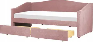 Кушетка мягкая Beliani VITTEL 90 x 200 см розовая