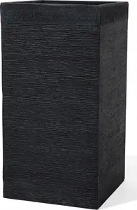 Beliani DION Square Flower Pot, Black, 40 x 40 x 77 cm