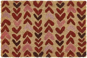 Beliani TIMOLAN Coconut Fiber Doormat with Heart Pattern