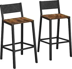 Vasagle Industrial Bar Stool in Vintage Brown and Black