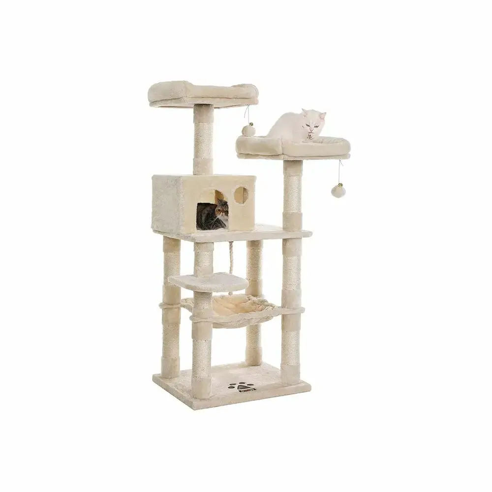 Игровой комплекс для кошек Songmics FEANDREA 143 см, бежевый Photo 2