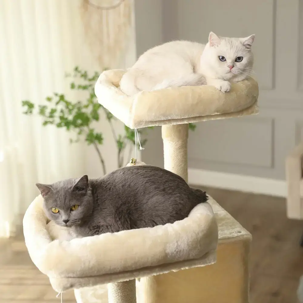 Игровой комплекс для кошек Songmics FEANDREA 143 см, бежевый Photo 3