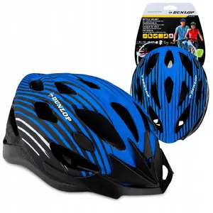 Dunlop MTB Bicycle Helmet, Adjustable Size M 55-58 cm, Blue-Black
