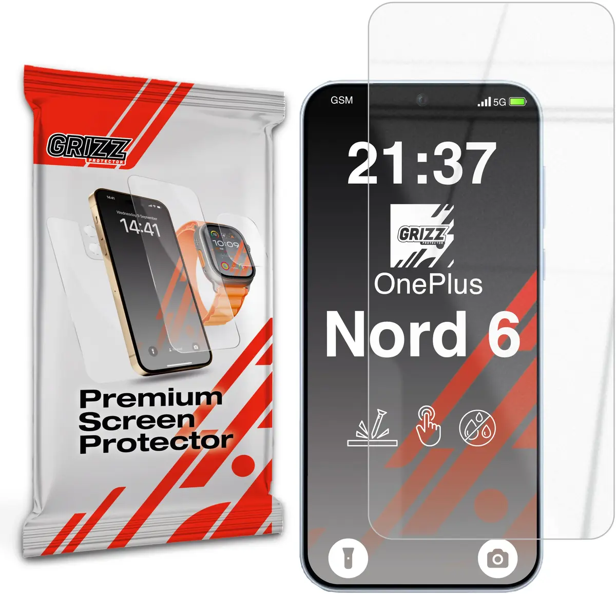GrizzGlass HybridGlass hibrīda ekrāna aizsargstikls viedtālrunim
