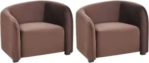 Комплект из 2 кресел Beliani VELTADA из бархата темно-коричневого цвета