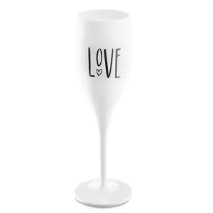 Koziol Cheers Love Champagne Flute, Plastic, White