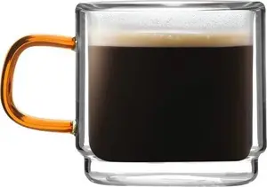 Vialli Design Amber Double-Walled Espresso Glasses, 80 ml, Set of 2