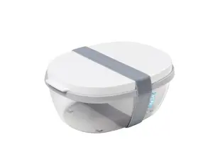 Mepal Ellipse Lunch Container 1.9 L, Transparent and White
