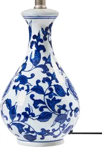 Beliani CARMEN Table Lamp Porcelain White/Blue