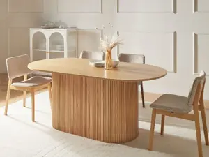 Beliani Stół do jadalni LUNNIN Dąb jasny 90 cm 180 cm